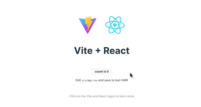 The default Vite + React Counter